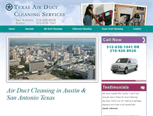 Tablet Screenshot of airductcleaningtex.com